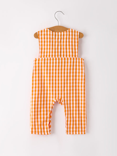 fall-embroidered-romper-for-baby-boys-orange-checkered-with-halloween-details Rylee-Faith-Designs-Sophia's Style-2